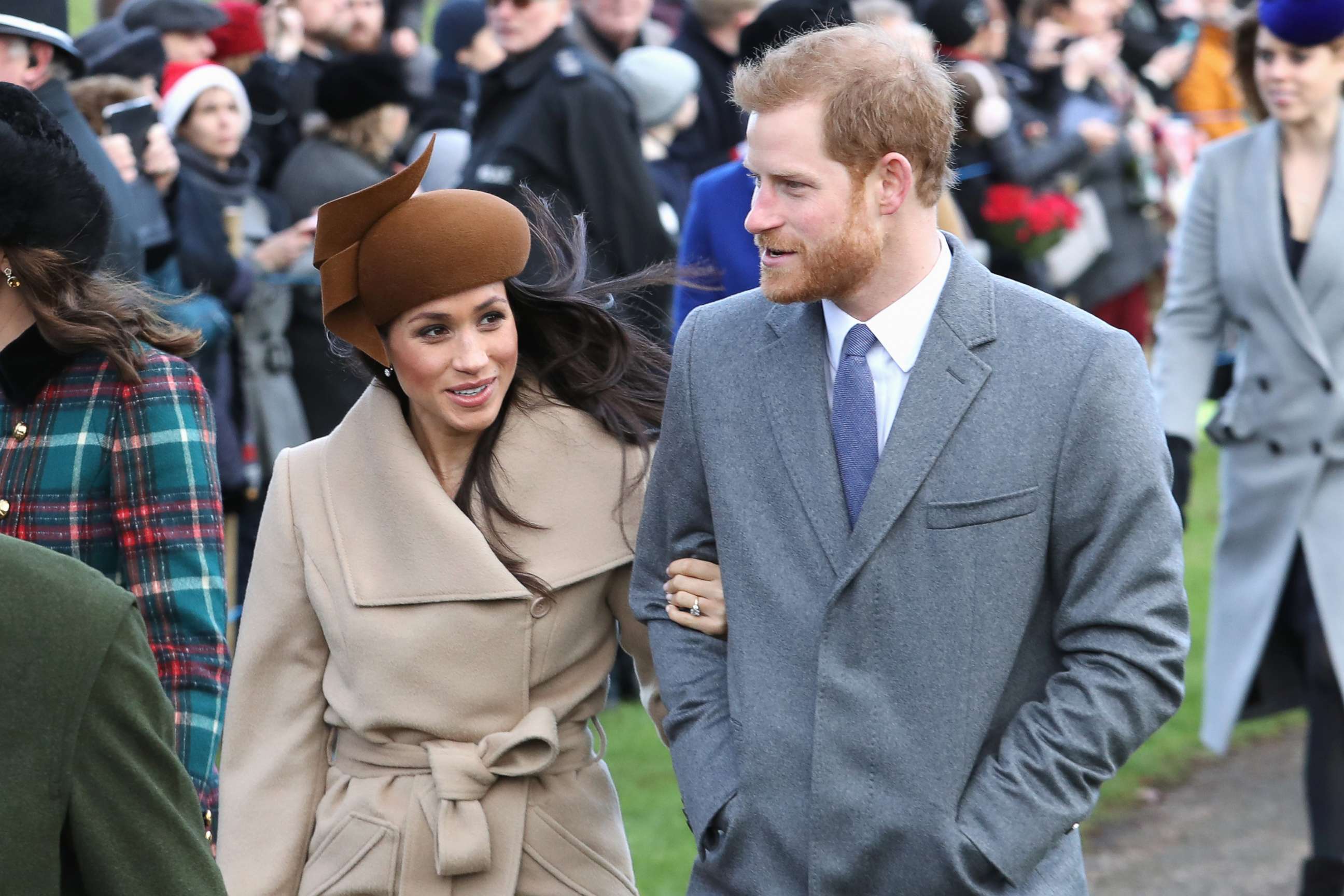 PHOTO: Meghan Markle and Prince Harry attend Christmas Day Church service at Church of St. Mary Magdalene, Dec. 25, 2017 in King's Lynn, England.