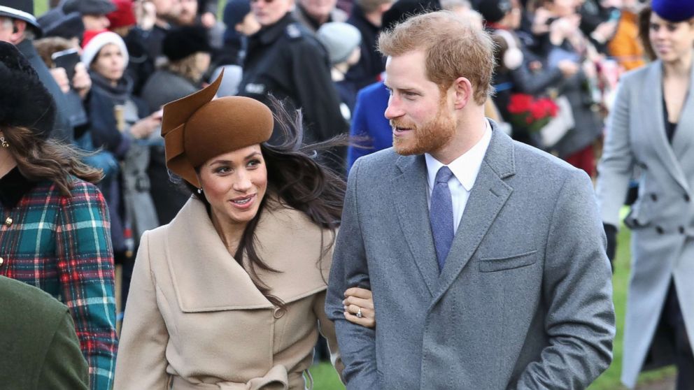 Meghan Markle and Prince Harry attend Christmas Day Church service at Church of St. Mary Magdalene, Dec. 25, 2017 in King's Lynn, England.