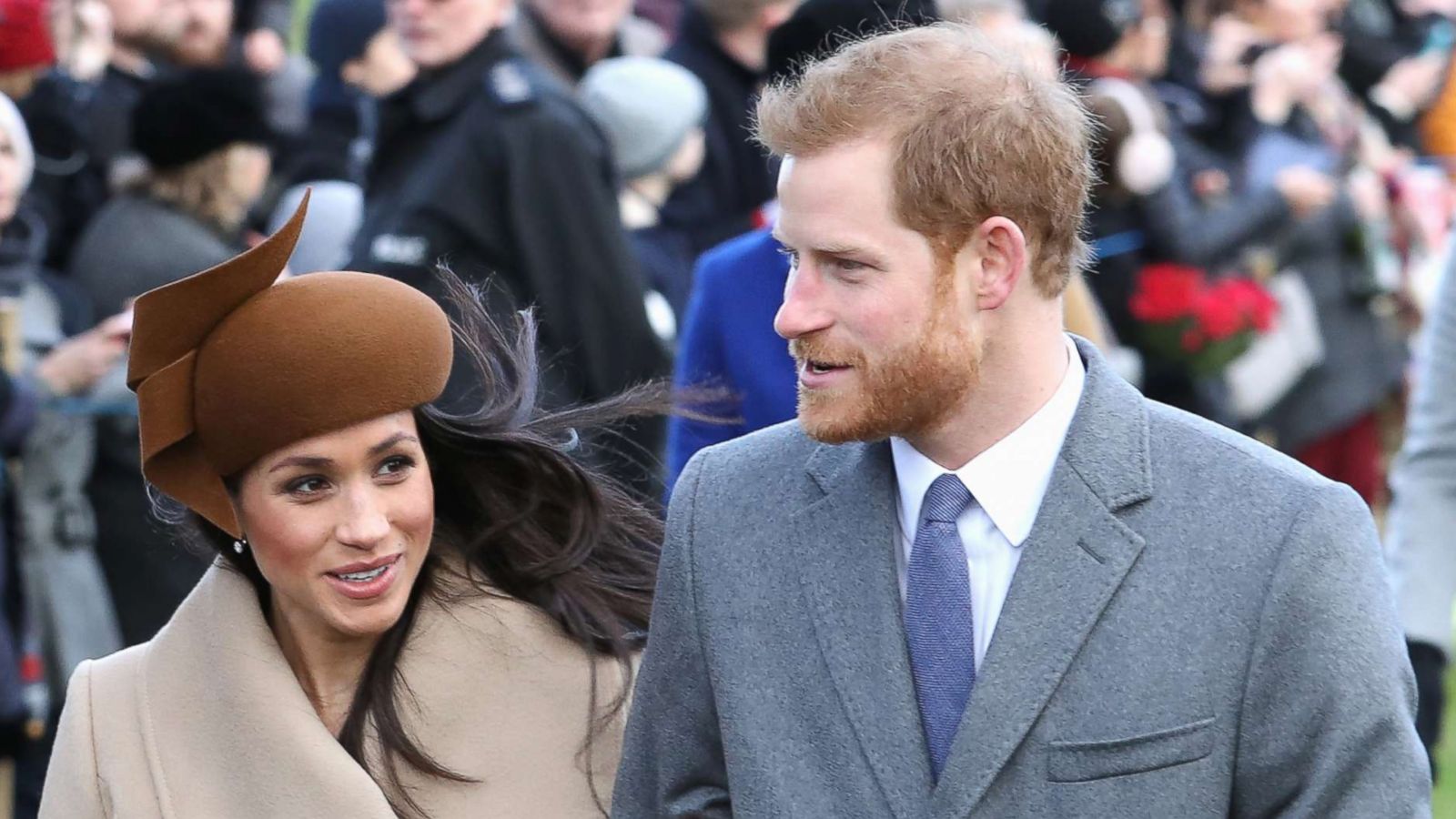 PHOTO: Meghan Markle and Prince Harry attend Christmas Day Church service at Church of St. Mary Magdalene, Dec. 25, 2017 in King's Lynn, England.