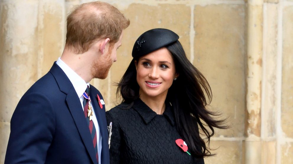 PHOTO: Prince Harry and Meghan Markle attend the Anzac Day service of Thanksgiving and Commemoration at Westminster Abbey, April 25, 2018, in London.