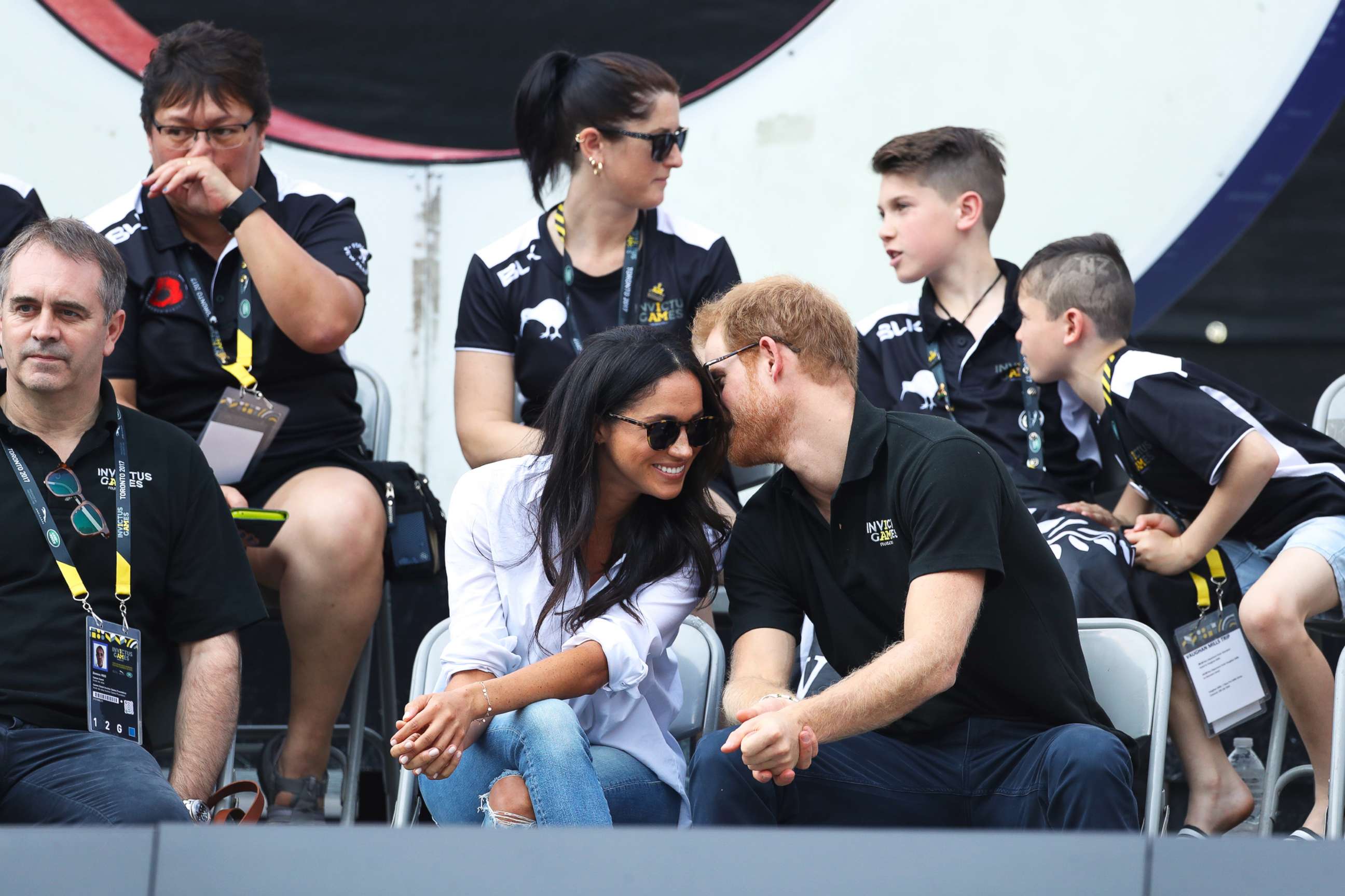 PHOTO: Prince Harry and Meghan Markle attend the wheelchair tennis event at the Invictus Games in Toronto, Sept. 25, 2017