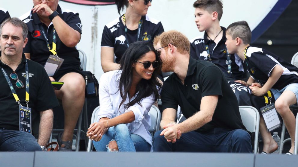 PHOTO: Prince Harry and Meghan Markle attend the wheelchair tennis event at the Invictus Games in Toronto, Sept. 25, 2017
