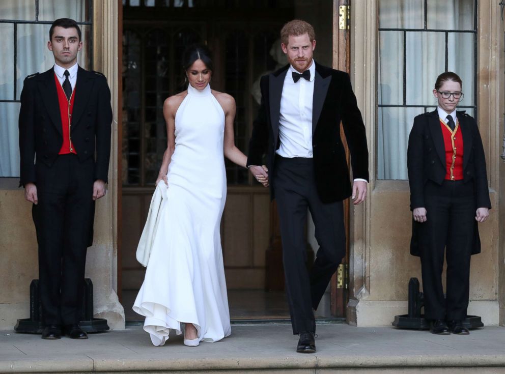 PHOTO: The newly married Duke and Duchess of Sussex, Prince Harry and Meghan Markle, leave Windsor Castle after their wedding to attend an evening reception at Frogmore House, in Windsor, England, May 19, 2018.