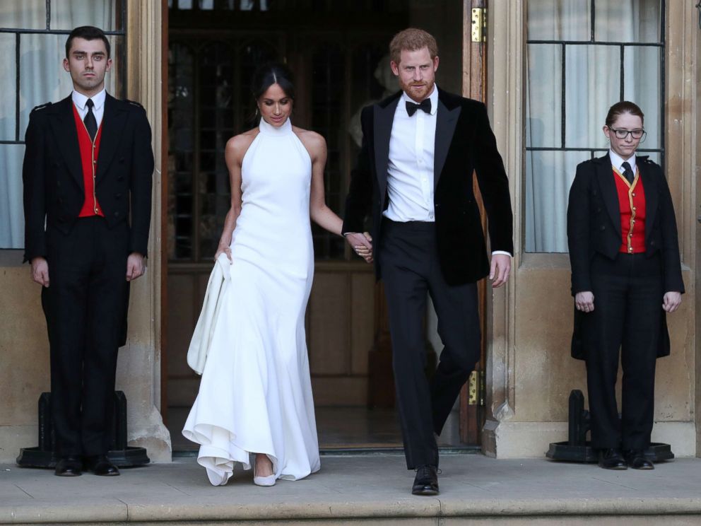 PHOTO: The newly married Duke and Duchess of Sussex, Prince Harry and Meghan Markle, leave Windsor Castle after their wedding to attend an evening reception at Frogmore House, in Windsor, England, May 19, 2018.