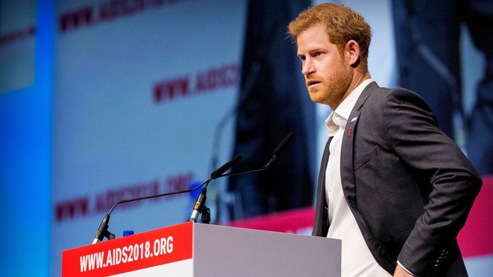 VIDEO: Prince Harry follows in Diana's footsteps at AIDs conference 