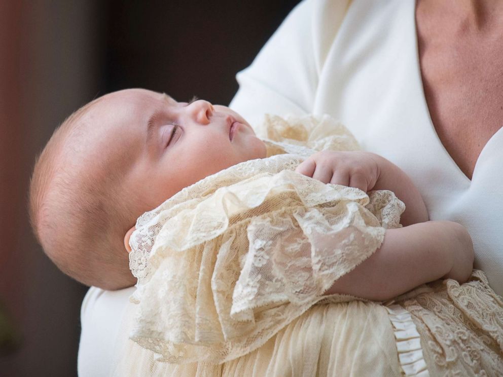 PHOTO: Kate, Duchess of Cambridge carries Prince Louis as they arrive for his christening service at the Chapel Royal, St Jamess Palace, London, July 9, 2018.
