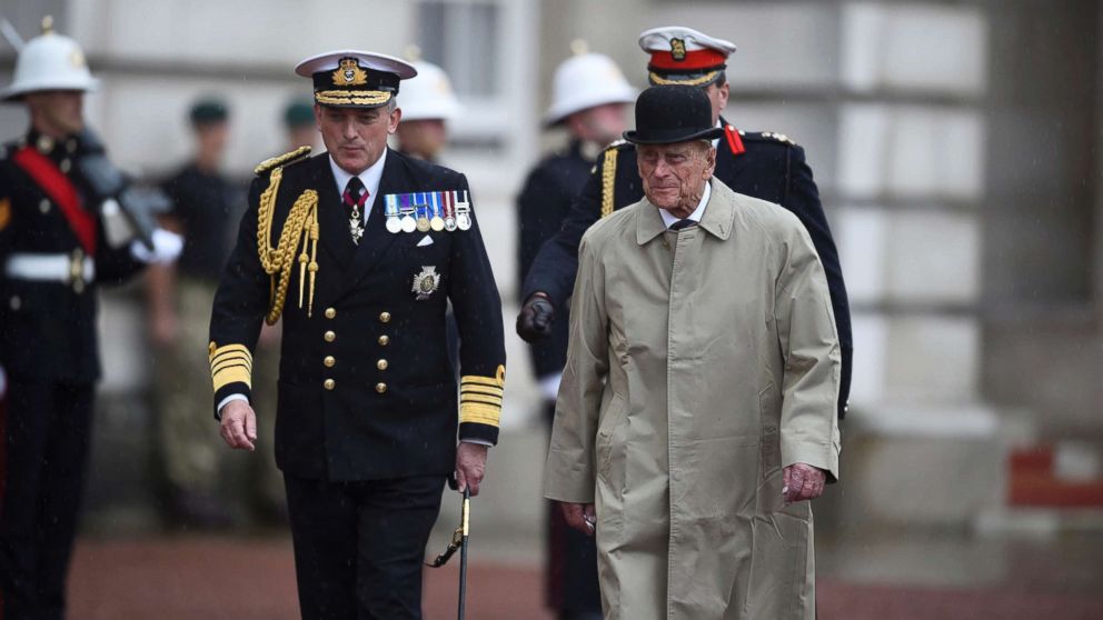 Philip attended a Royal Marines parade at Buckingham Palace.