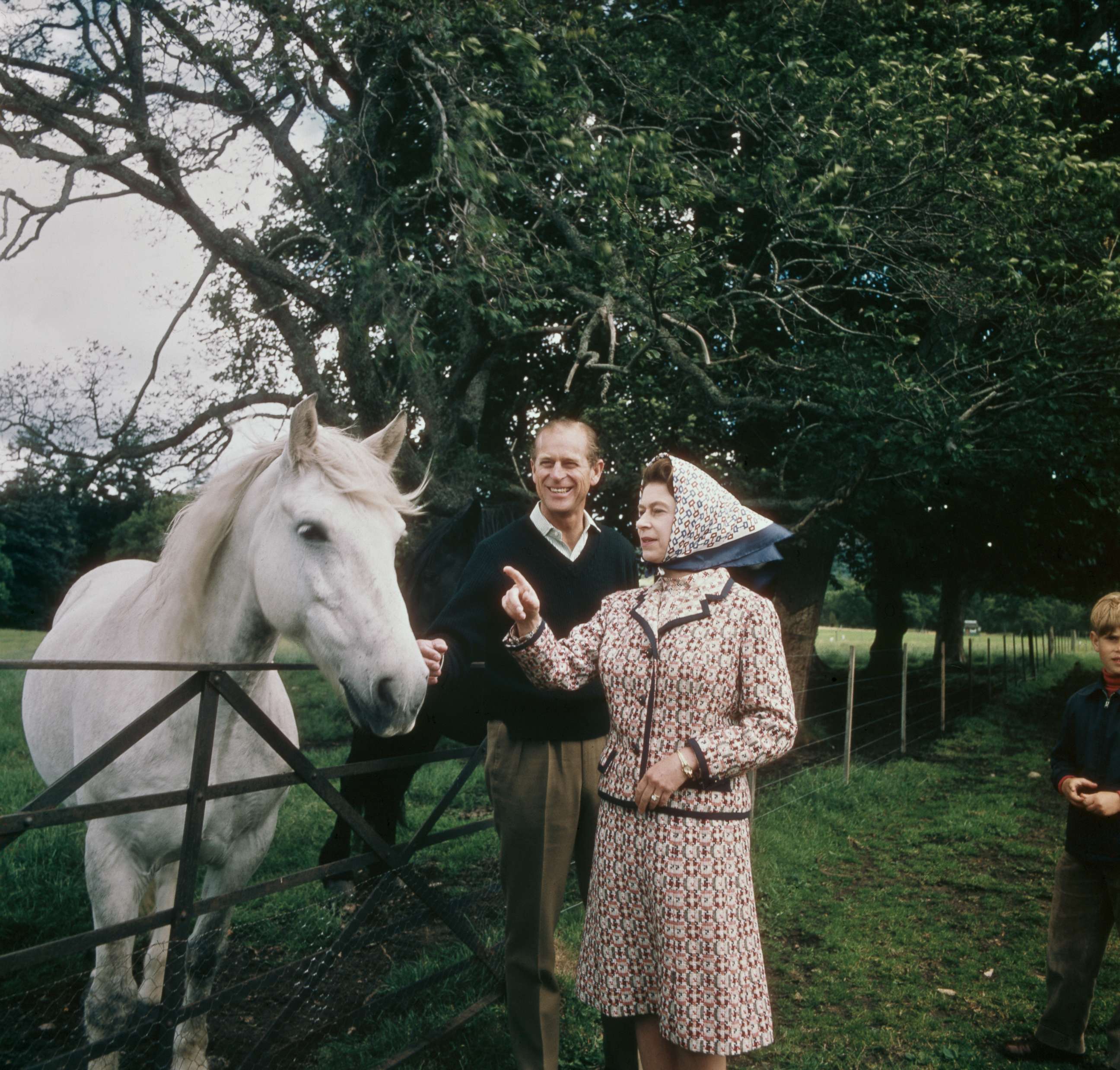 PHOTO: Queen Elizabeth II and Prince Philip visit a farm on the Balmoral estate in Scotland, during their Silver Wedding anniversary year, September 1972.