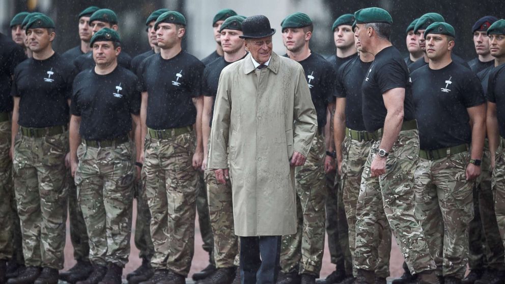 PHOTO: Britain's Prince Philip, in his role as Captain General, Royal Marines, attends a Parade to mark the finale of the 1664 Global Challenge, on the Buckingham Palace Forecourt, in central London, Britain Aug. 2, 2017.