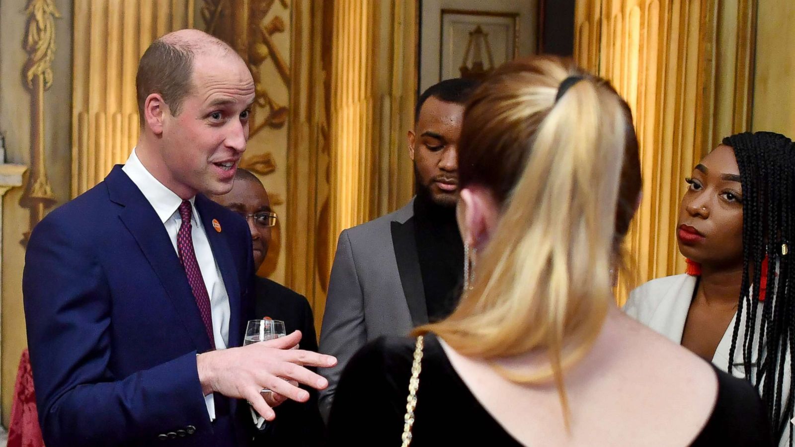 PHOTO: Britain's Prince William, Duke of Cambridge meets young people who have benefited from the Centrepoint charity on his arrival to present the 2018 Centrepoint Awards and deliver a speech at Kensington Palace in London, Feb. 8, 2018.