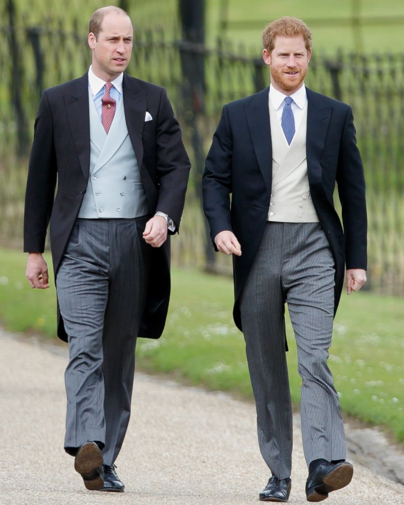 PHOTO: Prince William, Duke of Cambridge and Prince Harry attend the wedding of Pippa Middleton and James Matthews at St Mark's Church, May 20, 2017, in Englefield Green, England.