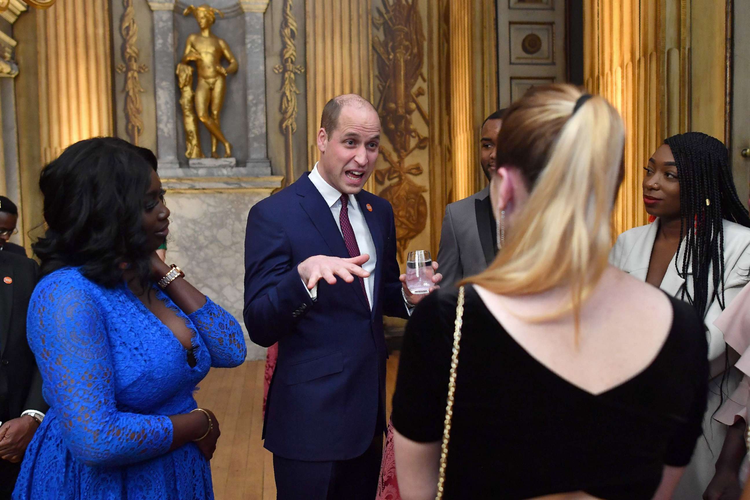 PHOTO: Britain's Prince William, Duke of Cambridge meets young people who have benefited from the Centrepoint charity on his arrival to present the 2018 Centrepoint Awards and deliver a speech at Kensington Palace in London, Feb. 8, 2018. 