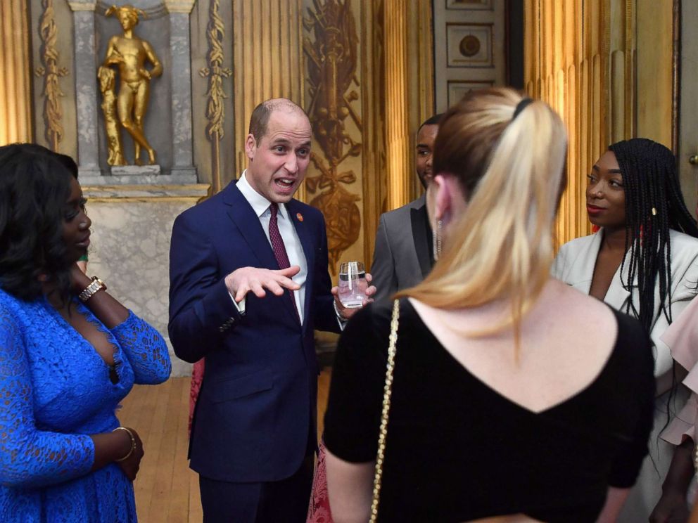 PHOTO: Britains Prince William, Duke of Cambridge meets young people who have benefited from the Centrepoint charity on his arrival to present the 2018 Centrepoint Awards and deliver a speech at Kensington Palace in London, Feb. 8, 2018.