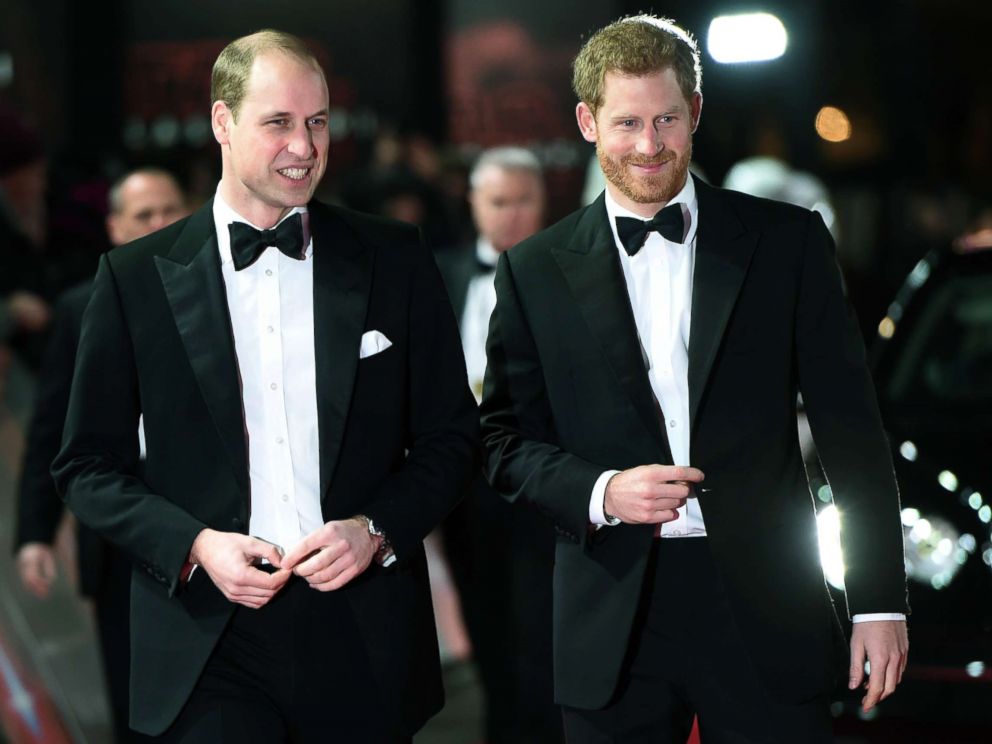 PHOTO: Prince William and Prince Harry attend the European Premiere of Star Wars: The Last Jedi, at the Royal Albert Hall, London, Dec. 12, 2017.