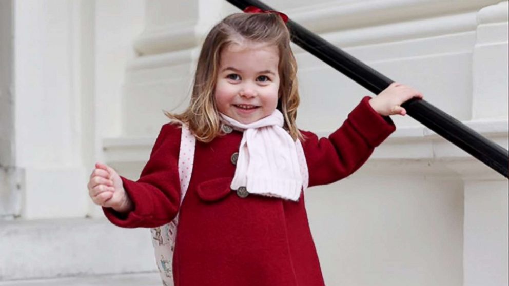 Princess Charlotte prepares to attend her first day at school in this photo posted on Twitter by Kesington Palace.