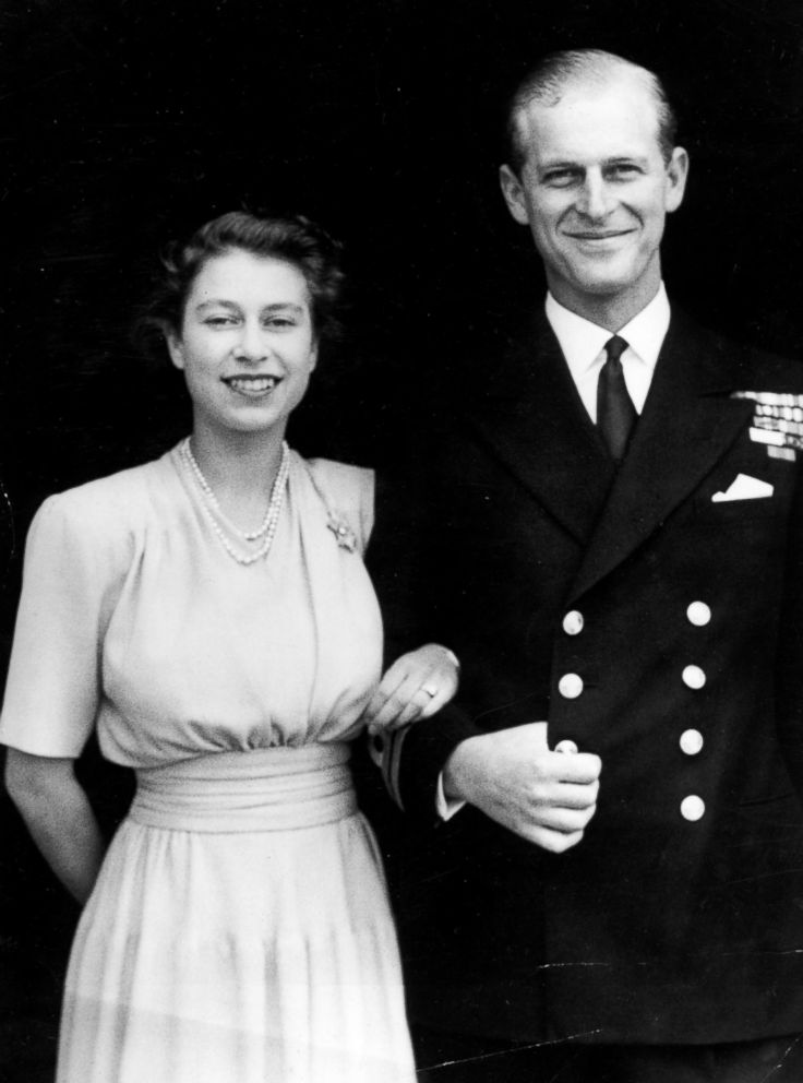 PHOTO: The first official portrait of Princess Elizabeth and Lieutenant Philip Mountbatten at Buckingham Palace in London, July 10, 1947, after the announcement of their engagement.