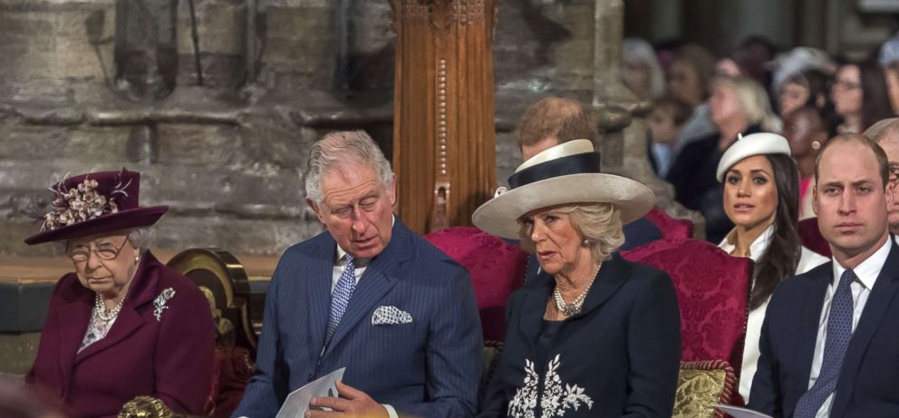 PHOTO: Queen Elizabeth II, Prince Charles, Duchess Camilla, Prince Harry's fiancee Meghan Markle and Prince William attend a Commonwealth Day Service at Westminster Abbey in central London, on March 12, 2018.