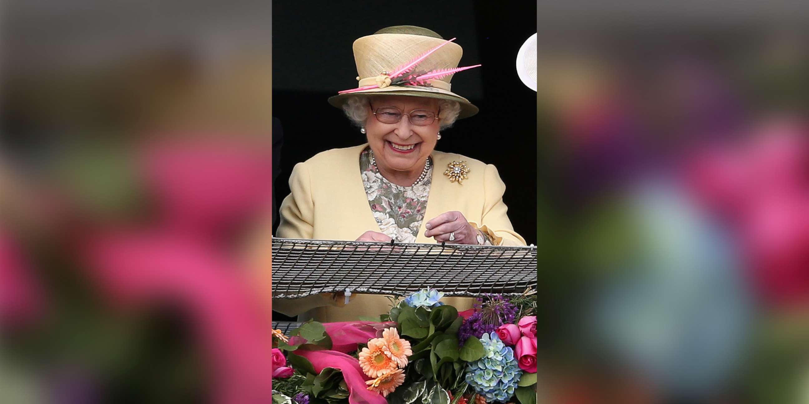 PHOTO: Queen Elizabeth II watches the racing from the Royal Box at Epsom Racecourse on June 6, 2015 in Epsom, England.
