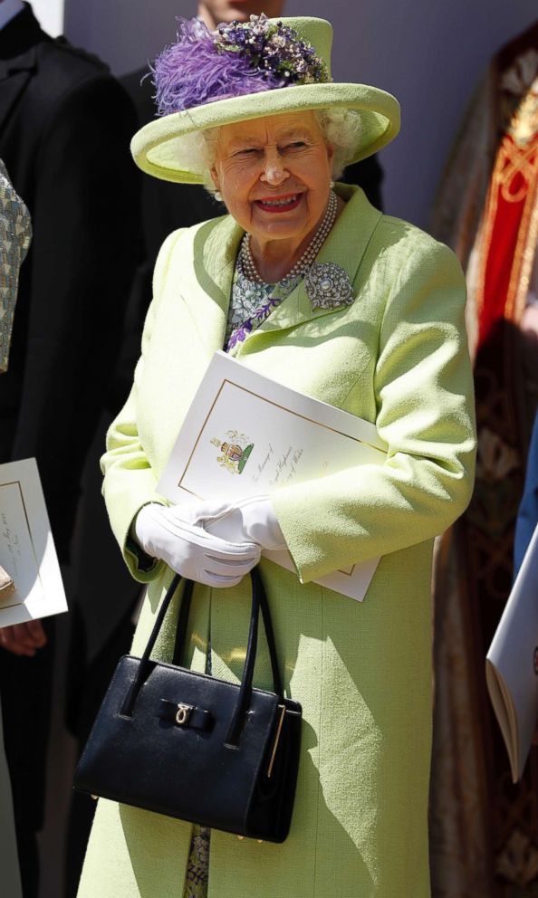 PHOTO: Queen Elizabeth II smiles after the wedding of Prince Harry and Meghan Markle at St. George's Chapel at Windsor Castle on May 19, 2018 in Windsor, England.