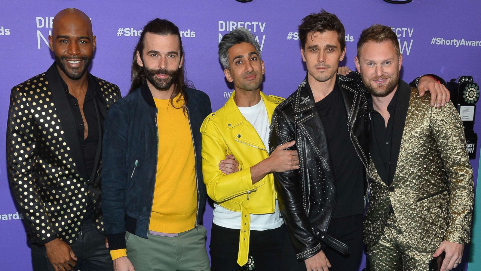 PHOTO: The cast of Queer Eye from left to right, Karamo Brown, Jonathan Van Ness, Tan France, Antoni Porowski, and Bobby Berk of attend the 10th Annual Shorty Awards at PlayStation Theater on April 15, 2018 in New York City.