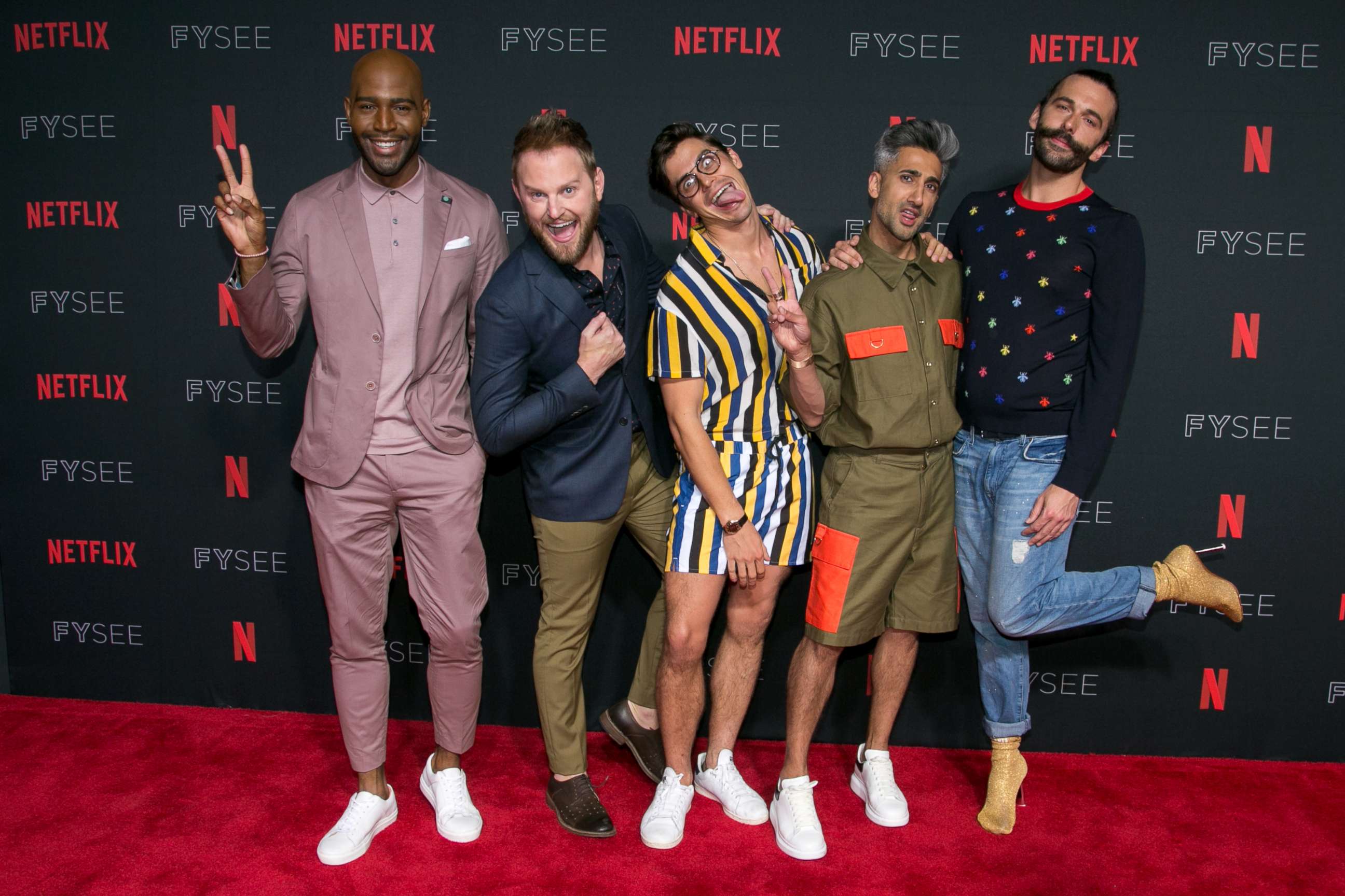 PHOTO: Karamo Brown, Bobby Berk, Antoni Porowski, Tan France and Jonathan Van Ness attend a Netflix event at Raleigh Studios on May 31, 2018 in Los Angeles.