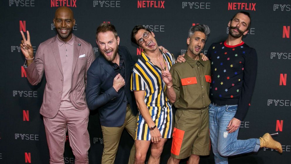 Karamo Brown, Bobby Berk, Antoni Porowski, Tan France and Jonathan Van Ness attend a Netflix event at Raleigh Studios on May 31, 2018 in Los Angeles.