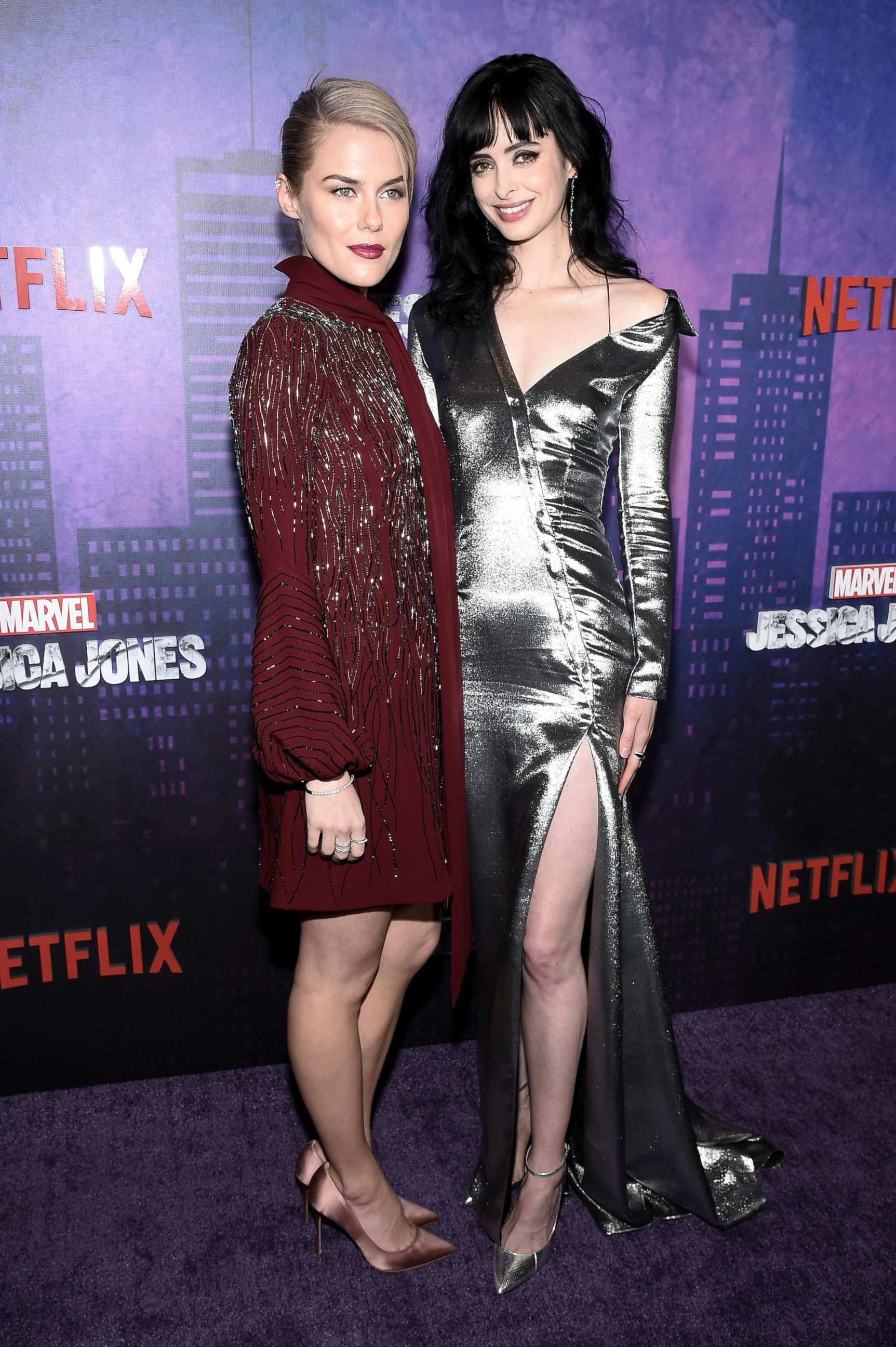 PHOTO: Rachael Taylor and Krysten Ritter attend "Jessica Jones" Season 2 New York Premiere at AMC Loews Lincoln Square, March 7, 2018 in New York City.