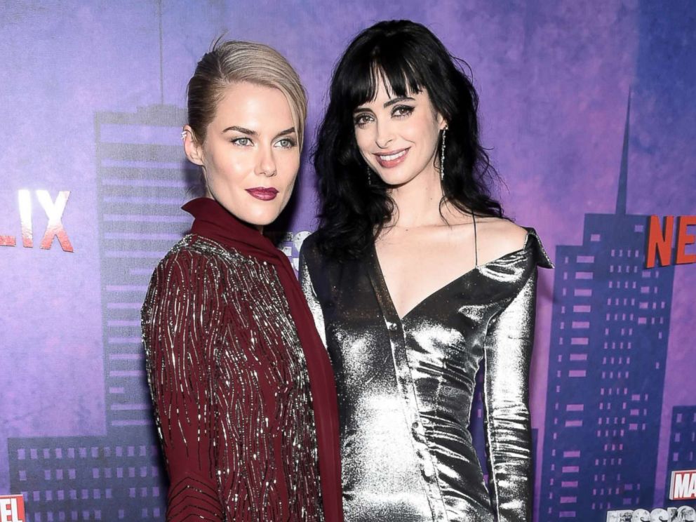PHOTO: Rachael Taylor and Krysten Ritter attend Jessica Jones Season 2 New York Premiere at AMC Loews Lincoln Square, March 7, 2018 in New York City.