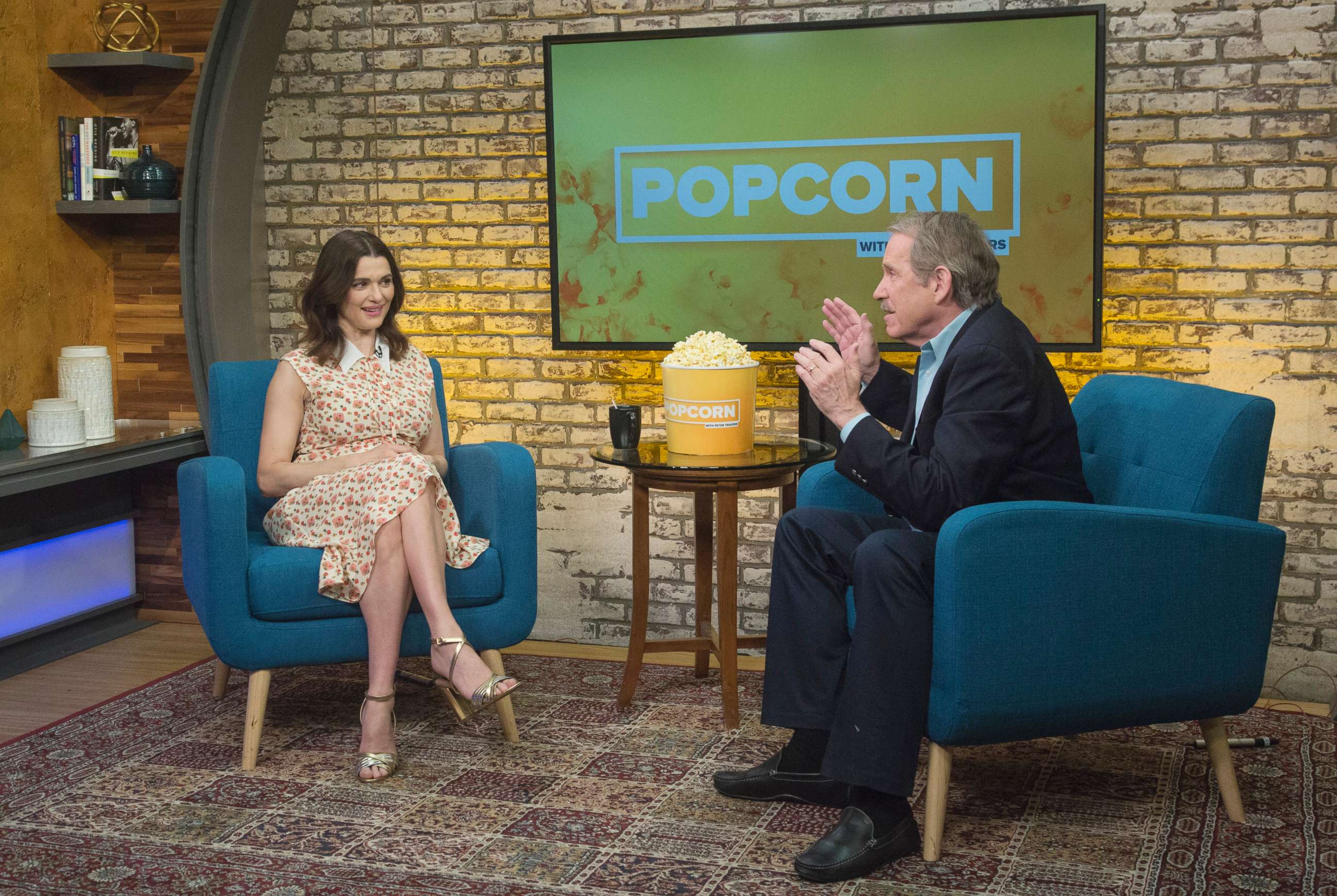 PHOTO: Rachel Weisz appears on "Popcorn with Peter Travers" at ABC News studios, April 24, 2018, in New York City.