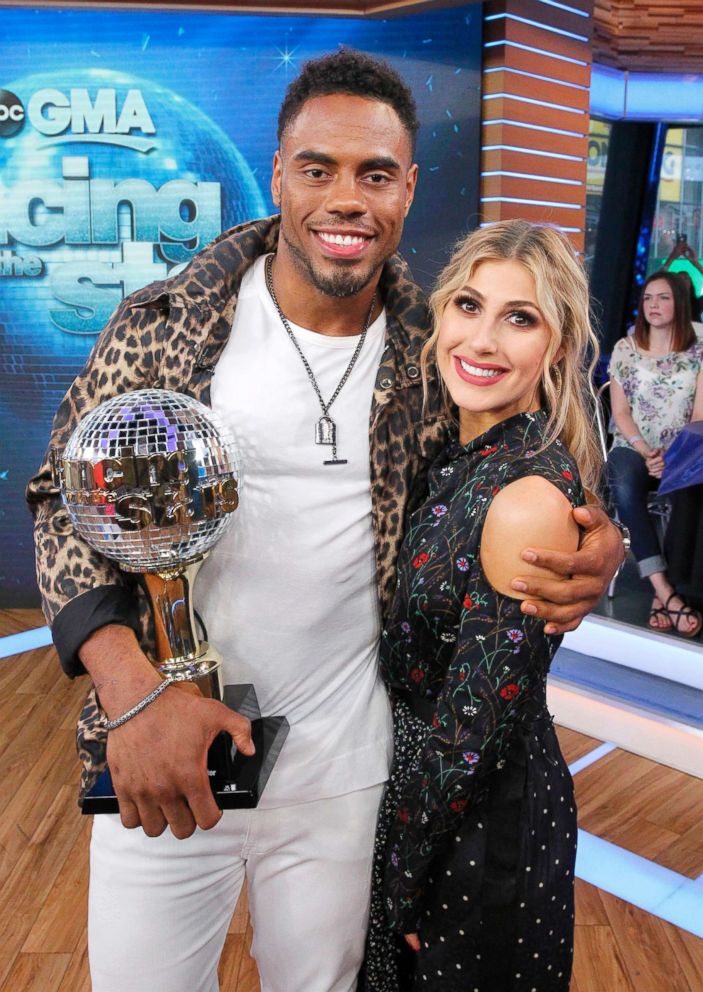 PHOTO: In this file photo, Rashad Jennings and his partner Emma Slater at the "Dancing with the Stars" after party on "Good Morning America," May 24, 2017, airing on the ABC Television Network.