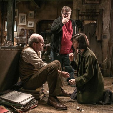 PHOTO: Richard Jenkins, Director Guillermo del Toro and Sally Hawkins on the set of "The Shape of Water."