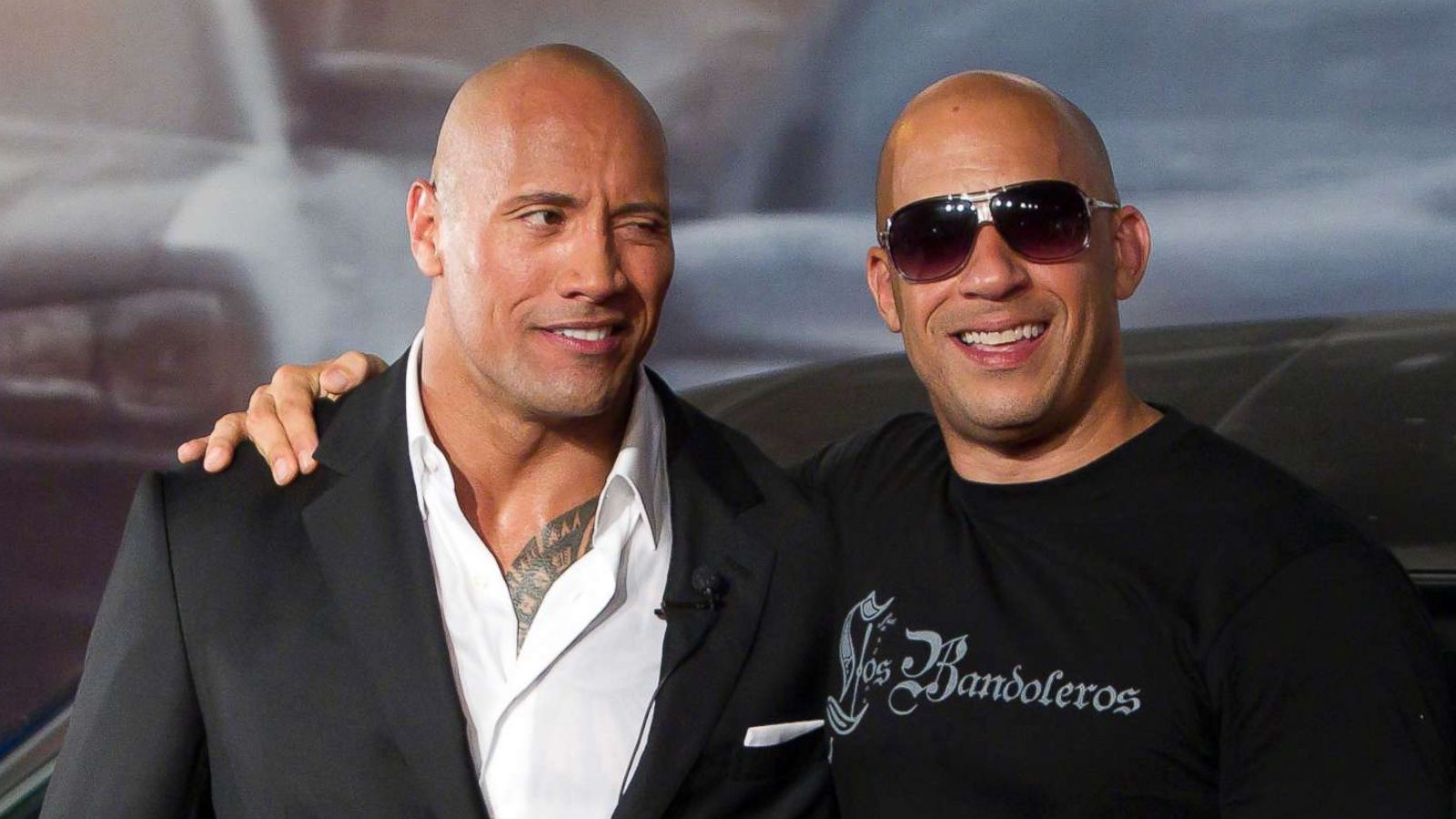 PHOTO: Dwayne Johnson (The Rock) and Vin Diesel pose for photographers during the premiere of the "Fast and Furious 5," April 15, 2011, in Rio de Janeiro, Brazil.