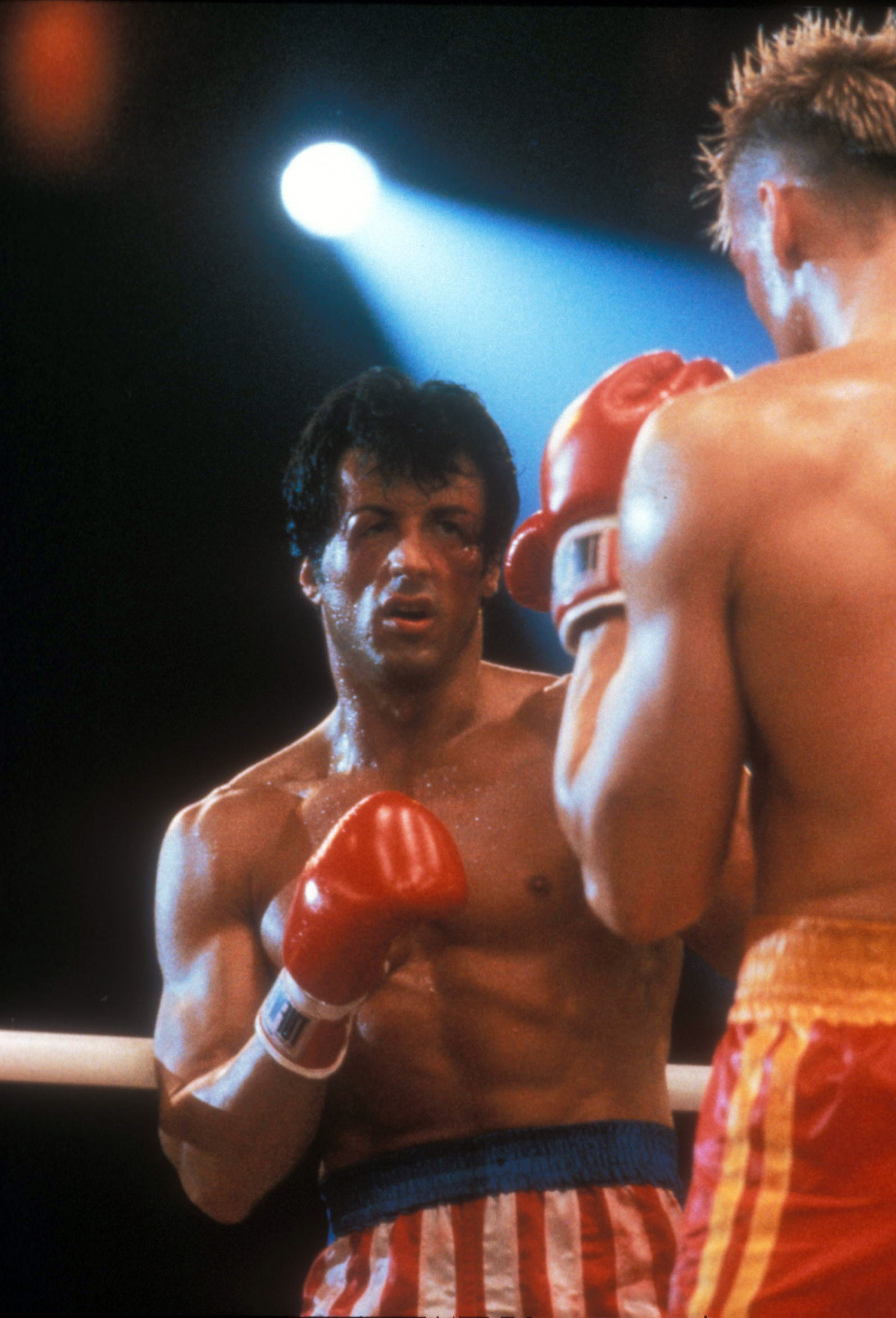 PHOTO: Sylvester Stallone and Dolph Lundgren are seen in a scene from the 1985 film "Rocky IV."