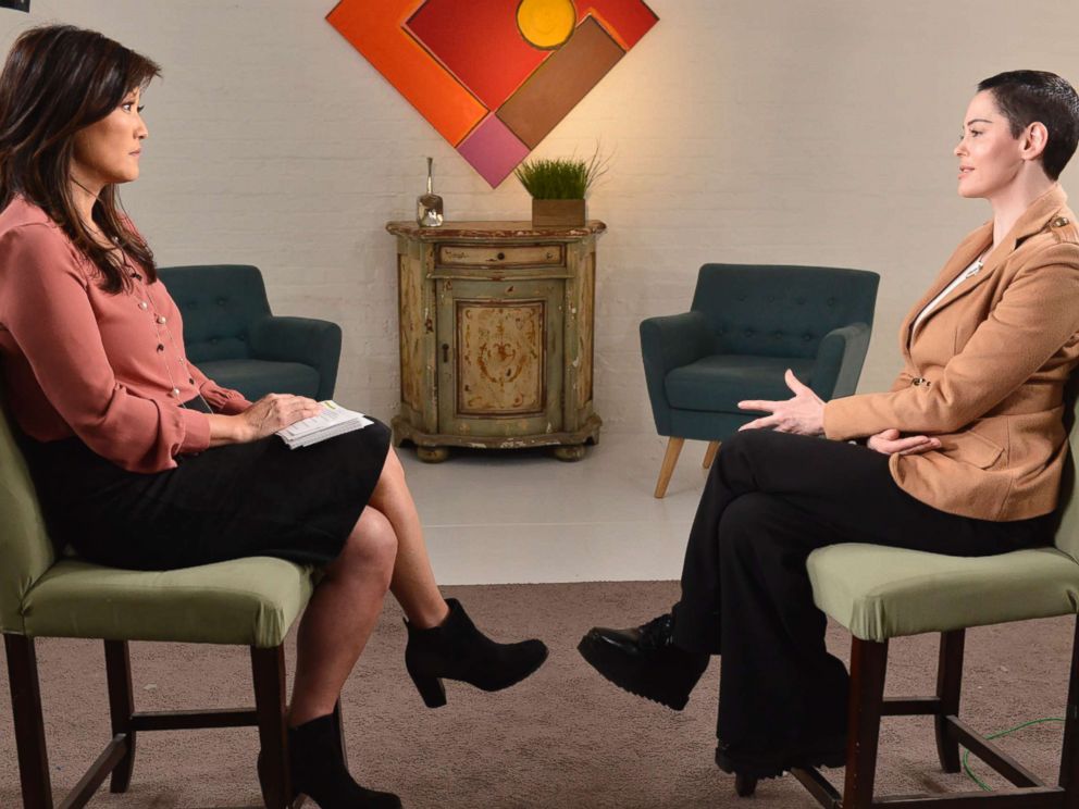 PHOTO:ABC News Nightline co-anchor Juju Chang sat down for an extensive interview with Rose McGowan about her new book Brave and McGowans allegations that Harvey Weinstein raped her.