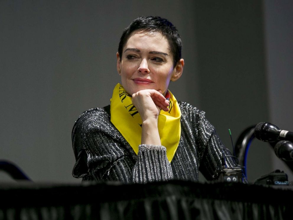 PHOTO: Rose McGowan listens during a workshop at the Womens Convention in Detroit, Mich., Oct. 27, 2017.
