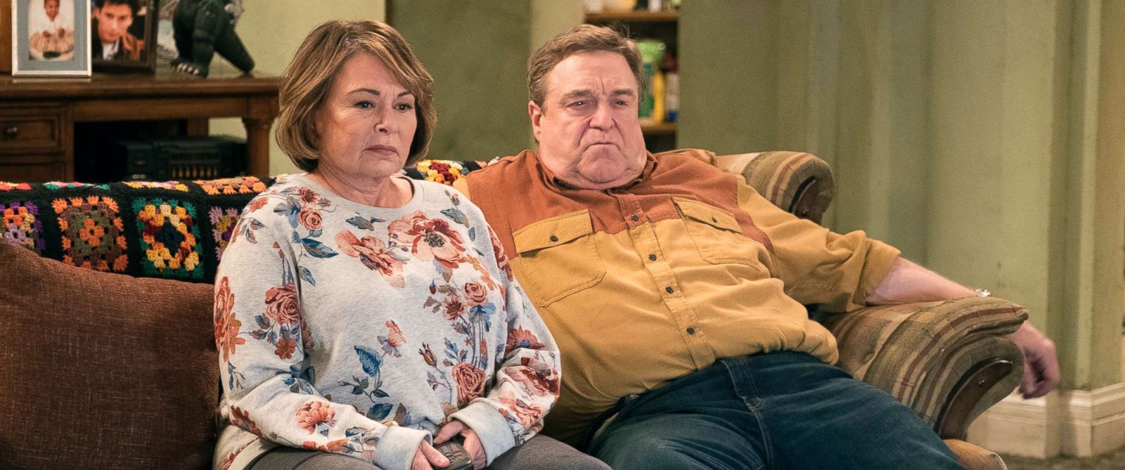 PHOTO: Roseanne Barr, left, and John Goodman appear in a scene from the reboot of