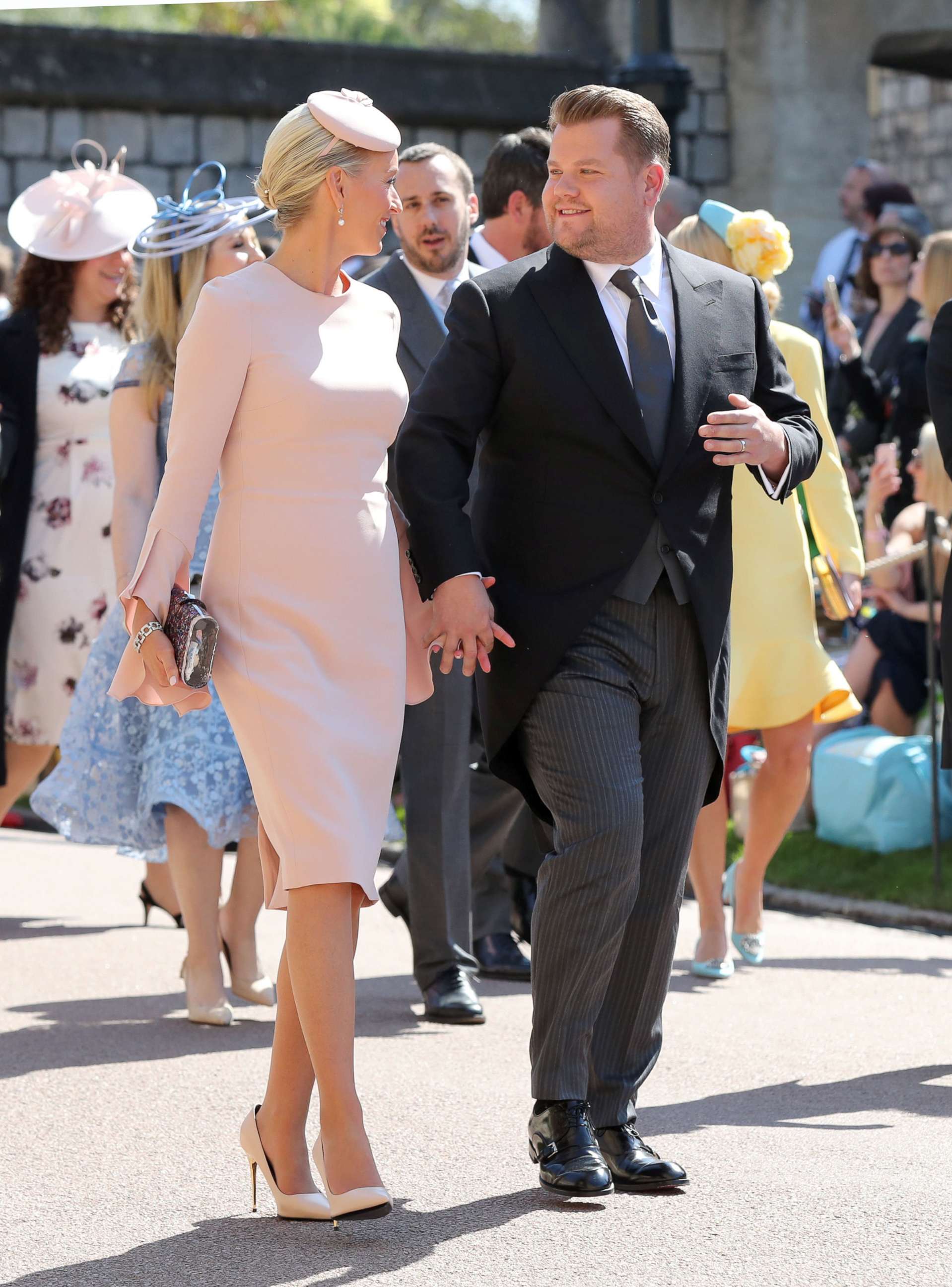 PHOTO: James Corden and Julia Carey arrive at St George's Chapel at Windsor Castle for the wedding of Meghan Markle and Prince Harry in Windsor, Britain, May 19, 2018.