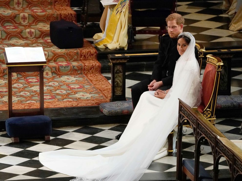 PHOTO: Prince Harry and Meghan Markle during their wedding at St. George's Chapel in Windsor Castle in Windsor, May 19, 2018.