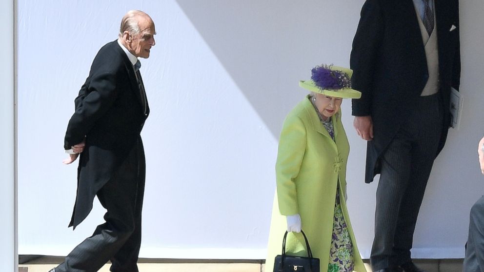 PHOTO: Queen Elizabeth II and Prince Philip arrive for the wedding ceremony of Prince Harry and Meghan Markle at St. George's Chapel in Windsor Castle in Windsor, May 19, 2018. 