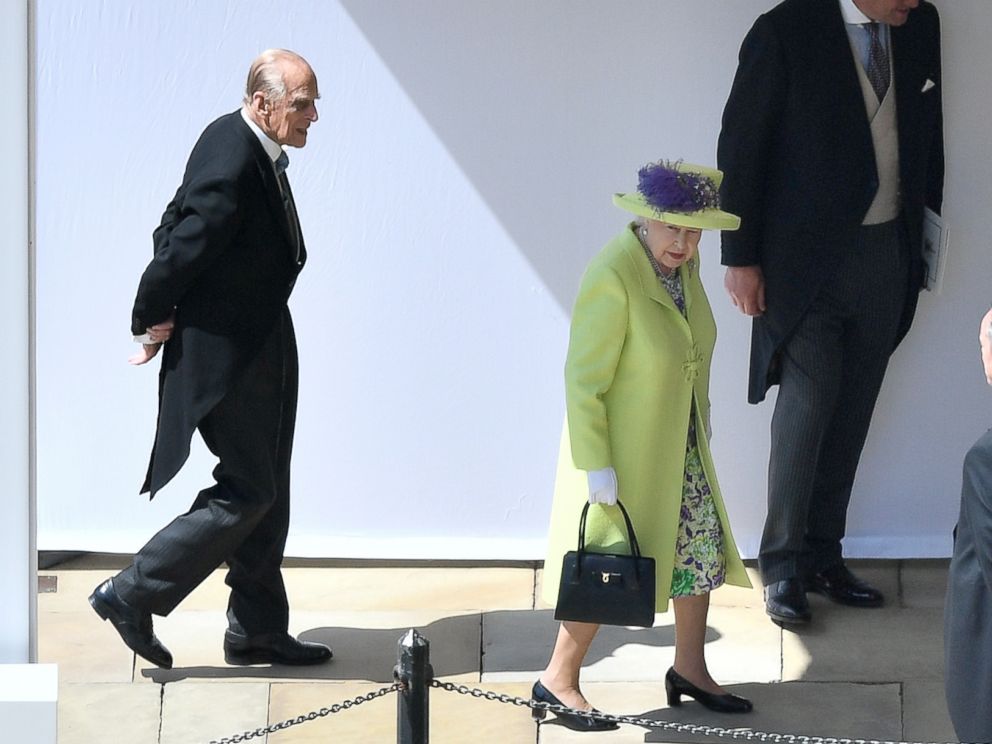 PHOTO: Queen Elizabeth II and Prince Philip arrive for the wedding ceremony of Prince Harry and Meghan Markle at St. Georges Chapel in Windsor Castle in Windsor, May 19, 2018.