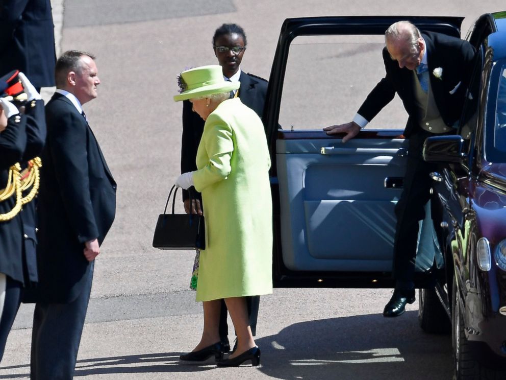PHOTO: Queen Elizabeth II and Prince Philip arrive at the royal Wedding of Prince Harry and Meghan Markle in Windsor, May 19, 2018.