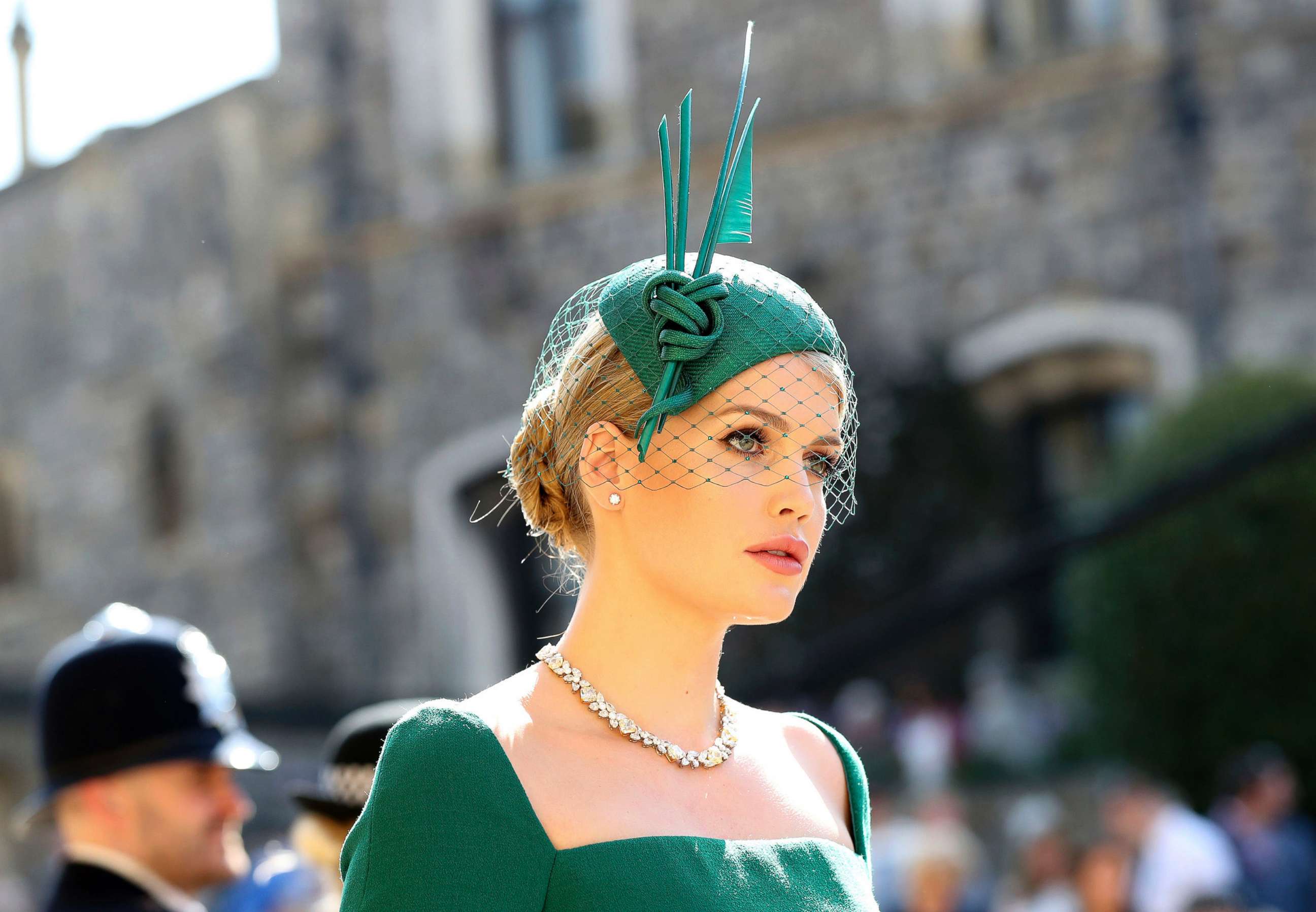 PHOTO: Lady Kitty Spencer arrives for the wedding ceremony of Prince Harry and Meghan Markle at St. George's Chapel in Windsor Castle in Windsor, England, May 19, 2018. 