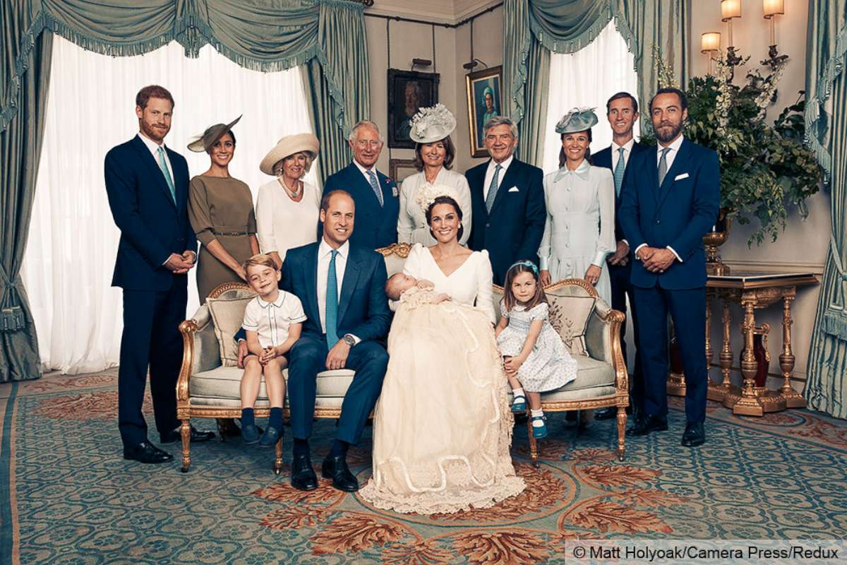 PHOTO: The British Royal family gathered for Prince Louis' christening in the morning room at Clarence House in London.