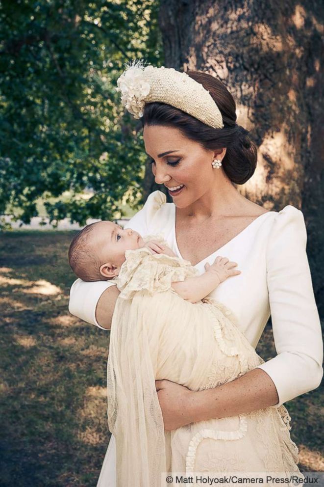   PHOTO: Catherine, Duchess of Cambridge is seen with Prince Louis during his baptism. 
