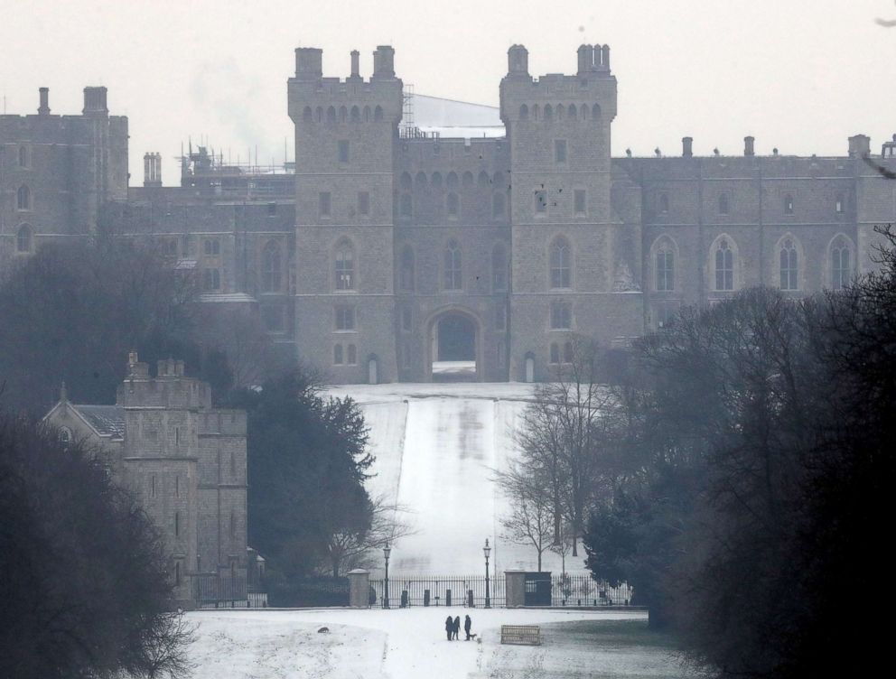 PHOTO: A view of the Long Walk at Windsor Castle, Berkshire, as storm Emma brought snow and winds to the area, March 1, 2018.