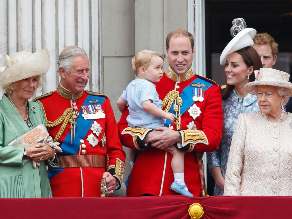 PHOTO: The British royal family stand on the balcony of Buckingham Palace during Trooping the Color, June 13, 2015 in London.