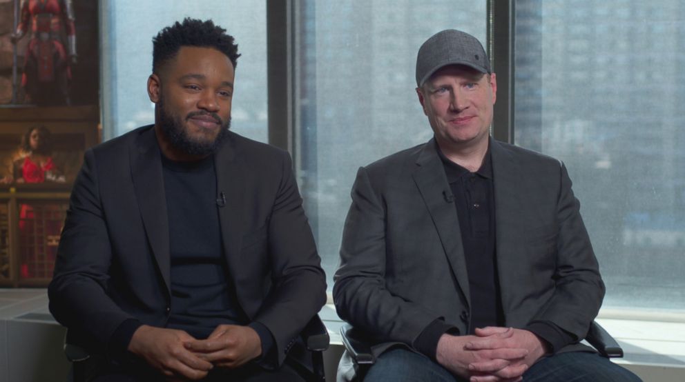 PHOTO: Director Ryan Coogler, and Marvel Studios president Kevin Feige discuss "Black Panther."
