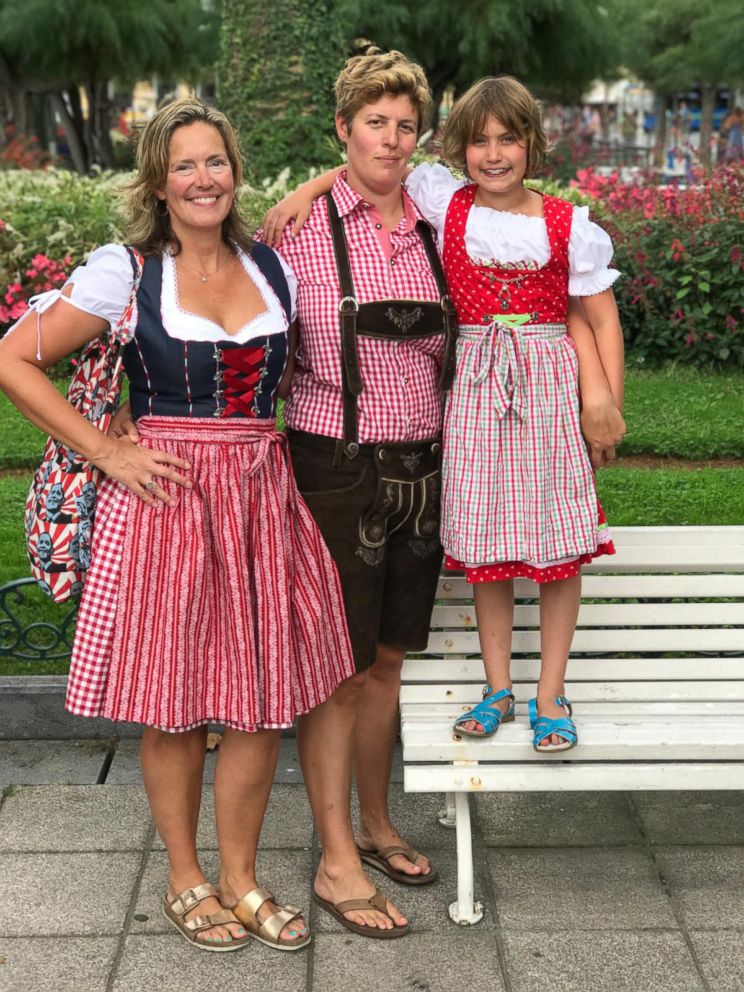 PHOTO: Sally Kohn with her partner Sarah and daughter Willa while vacationing in Europe.