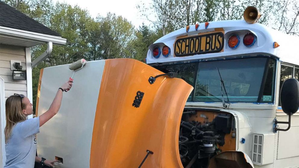 PHOTO: Andrew and Steph MacArthur converted a school bus into a RV.