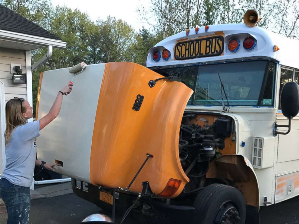 PHOTO: Andrew and Steph MacArthur converted a school bus into a RV.